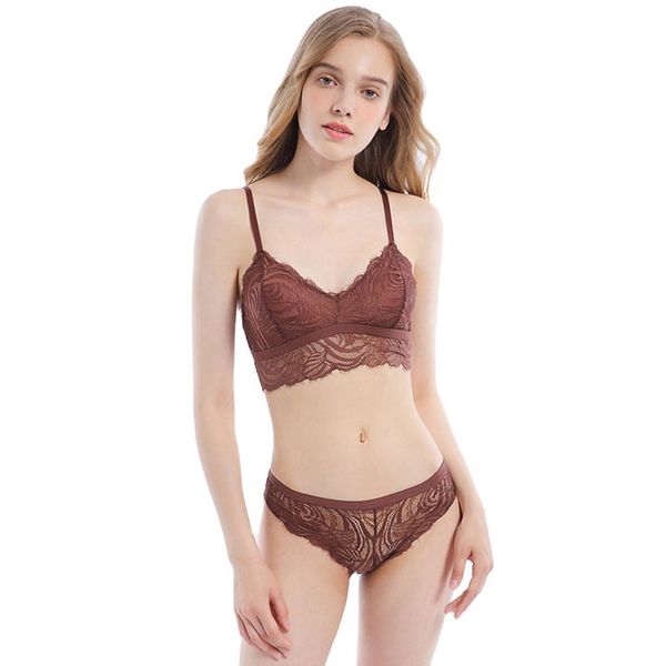 

bra set women's underwear breathable lace rimless ultra thin suit, Red;black