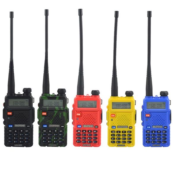 

walkie talkie baofeng uv-5r dualband two way radio vhf/uhf 136-174mhz & 400-520mhz fm portable transceiver with earpiece