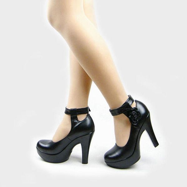 

dress shoes 2021 fashion wild waterproof platform thick and super high-heeled banquet cheongsam show women's, Black