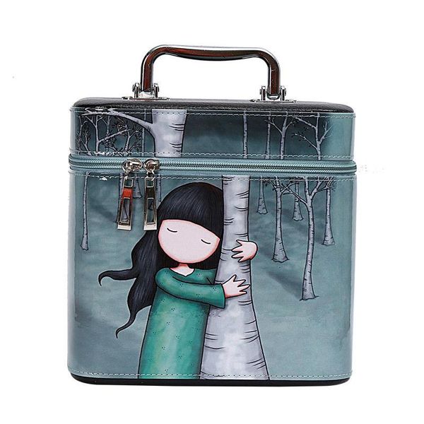 

medium and high cartoon student cute make up bag waterproof large capacity makeup box portable storage cosmetic bags & cases