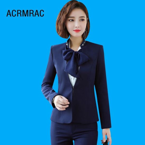 

women suits slim spring autumn solid color jacket pants 2-piece set ol formal woman 1880 women's two piece, White