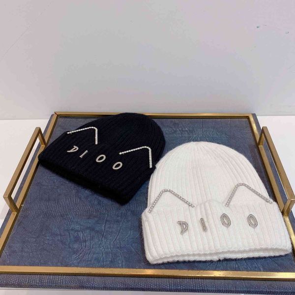 

factory wholesale 50% off family ~ correct version 21 autumn and winter new ears cute soft girl style knitted hat wool fashion, Blue;gray