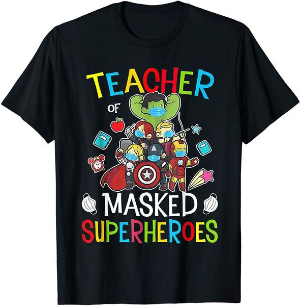 

teacher masked superheroes t-shirt size s-5xl, White;black