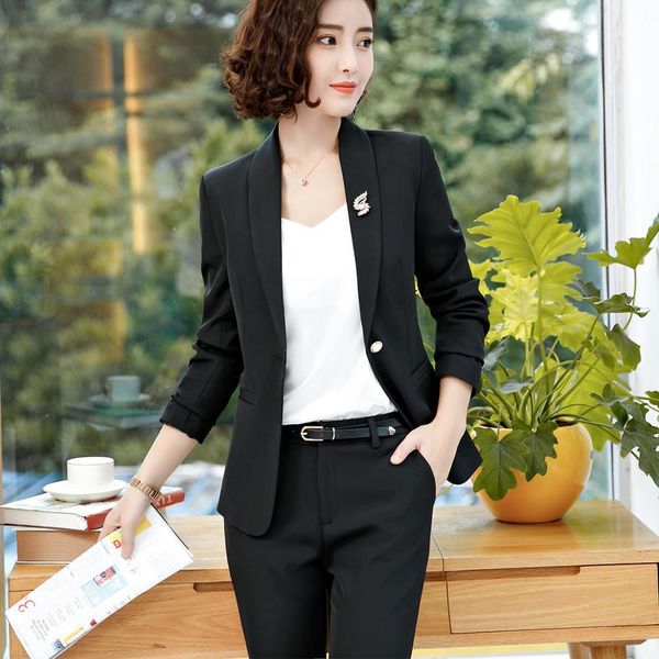 

pant yellow tuesdays fashion two-piece women set s-4xl jacket blazer suit for lady in the white black office