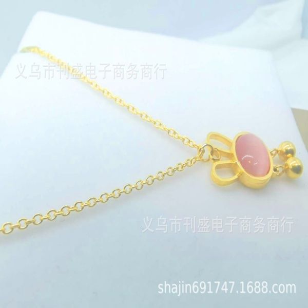 

tiktok necklace net red light luxury country wave voice o chain, simple and charming character pendant, Black