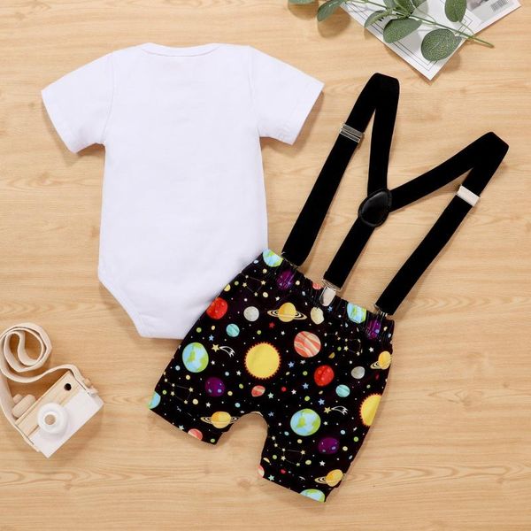 

ropa born toddler baby boys clothes sets infant star romper+bow suspender shorts birthday outfits summer cloth jumpsuits, Blue