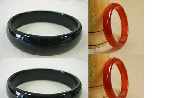 

bangle 56mm-64mm beautiful fashion 100%natural primary agate chalcedony jade bracelet, Black
