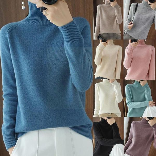 

women's sweaters turtleneck women autumn long sleeve thick female shirt loose cashmere knitted pullovers jumpers bottomi w2c0, White;black