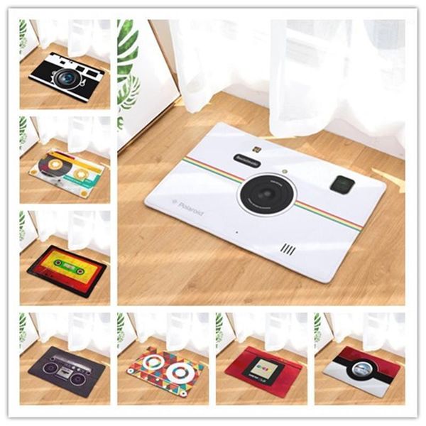 

flannel retro camera door mat kitchen bathroom non-slip absorbent carpet bedroom entrance hall washable decorative home carpet11