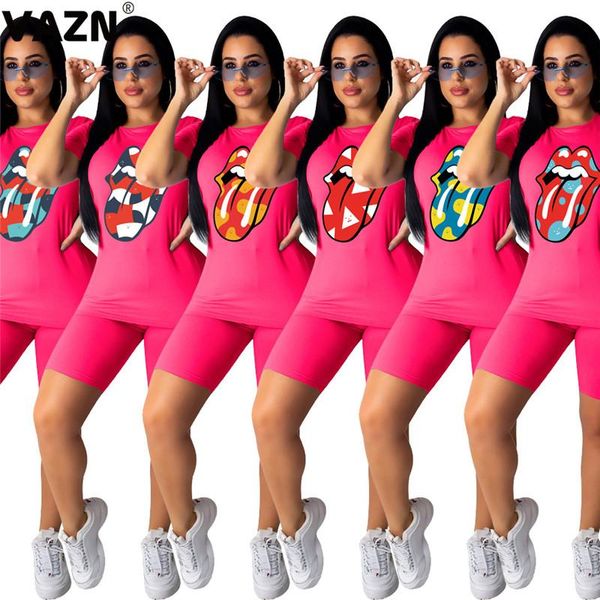

casual 2021 summer lady rose red 2-piece short set sleeve o-neck print t shirts shorts young girl daily sets women's tracksuits, Gray