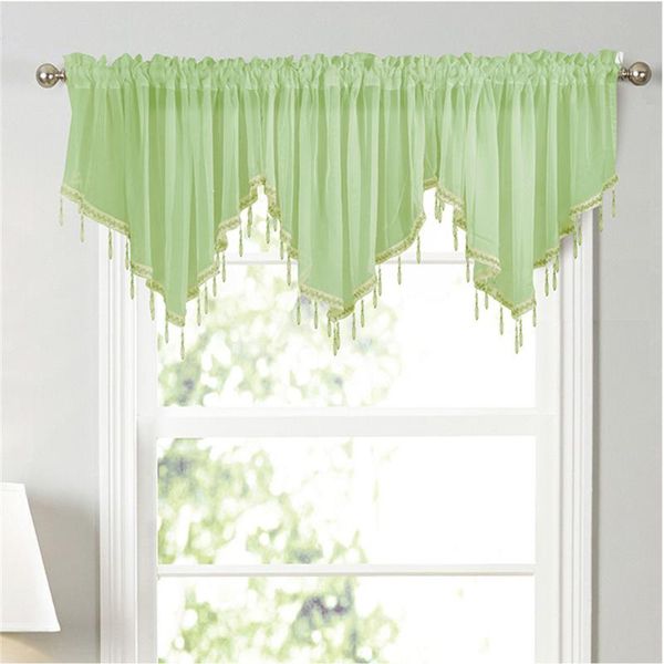 

home decor drapery triangle short curtain breathable for bedroom solid color easy install window beaded kitchen curtains & drapes