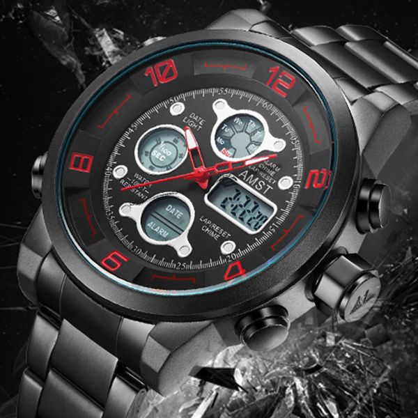 

business sports mechanical watch men's double luminous multifunctional waterproof watch, Slivery;brown
