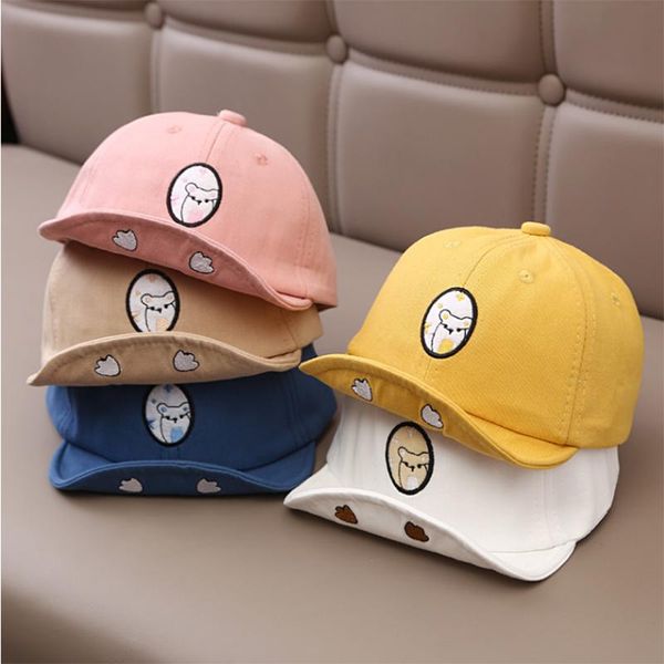 

embroidery baby baseball cap spring summer kids girl boy sun hat outdoor adjustable cute infant toddler beach caps & hats, Yellow