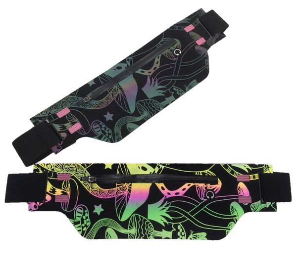 

Colorful Waist Bag Butterfly Skull Printing Belt Running Christmas Gifts Sports Portable Gym Bag Hold Water Cycling Phone Bags Waterproof Women, As picture