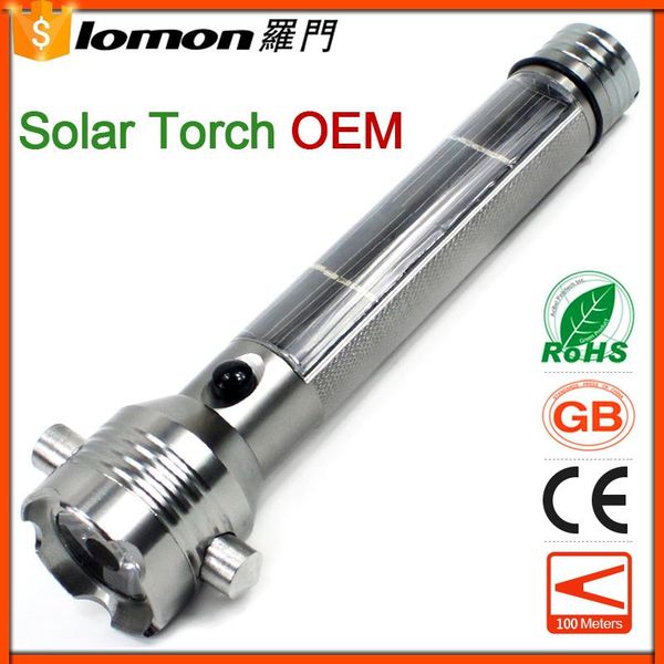 

car charger multi-function torchlight safety hammer solar power torch life-saving light flashlights torches