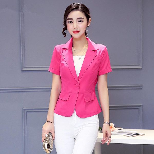 

women's suits & blazers summer small suit thin female jacket short wild slim candy color sleeve casual women solid mz1627, White;black