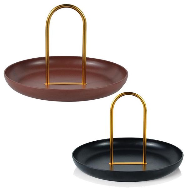 

kitchen storage & organization round jewelry tray living room table meal ring trays sofa with handle decor