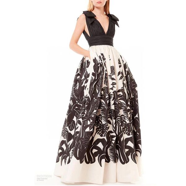 

summer patchwork holiday dress sleeveless printed long dresses with bow elegant party casual, Black;gray