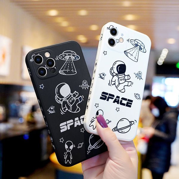 

lx brand funny graffiti monster liquid silicone case for iphone 7 8 plus x xs xr 11 12 pro max square frame pattern cover se 12 mini