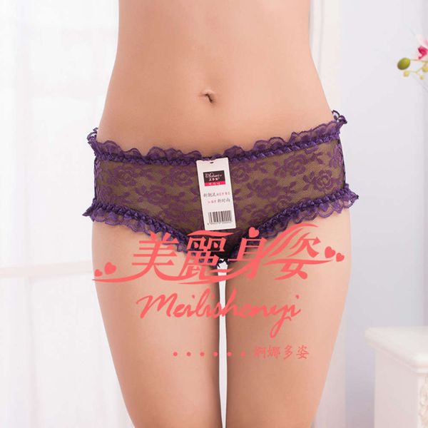 

women's underwear style fun briefs transparent lace, Black;white