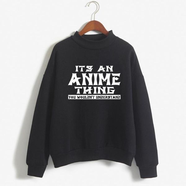 

men's hoodies & sweatshirts harajuku it's an anime thing hoodie letter printed sweatshirt japan style street commuting casual clot, Black