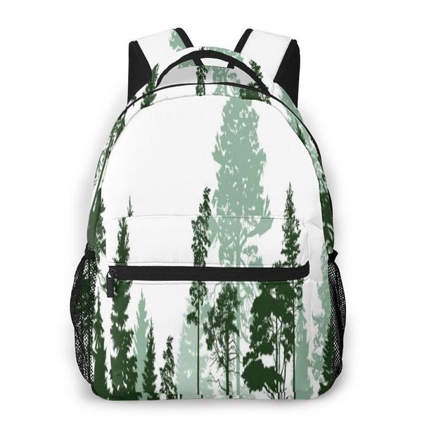 

backpack women fashion male travel mens bag large lapshopping high pines in fir trees forest
