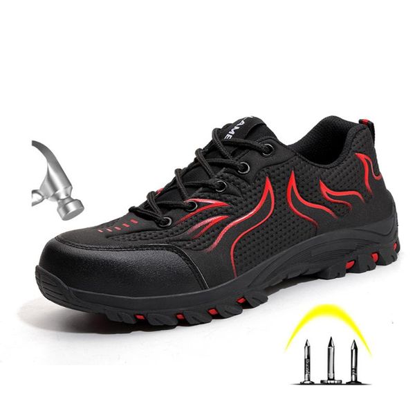 Stivali da uomo approvati CE moda outdoor antiscivolo puntale in acciaio scarpe da lavoro traspiranti da uomo antiforatura sicurezza a prova di foratura