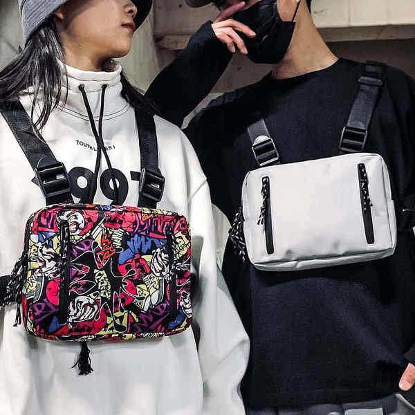 

tactical chest bag for women trendy motorcycle function chest rig bags women casual travel waist pack male hip hop pocket female