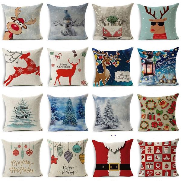 

cushion/decorative pillow christmas decoration cushion cover cartoon elk santa case linen home