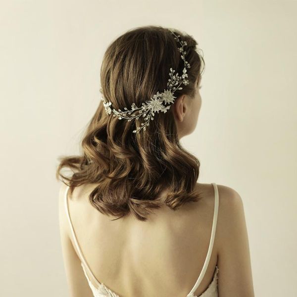 

hair clips & barrettes slbridal rhinestones crystals pearls flower wedding accessories comb vine hairband bridal headband bridesmaids, Golden;silver