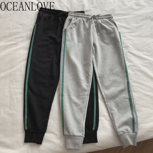 

sweatpants women trousers autumn high waist colorful striped casual mujer pantalones korean fashion 18097 210415, Black;white