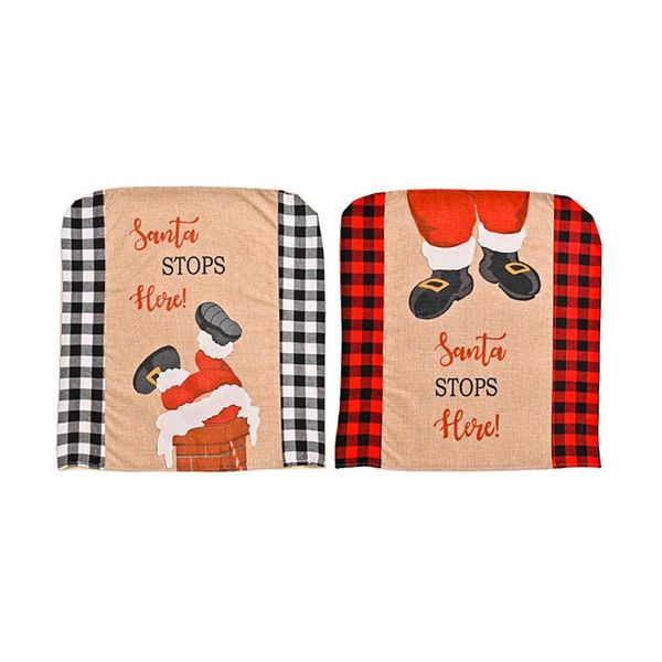 

chair covers santa xmas dinner seat back caps christmas decor for home year party supplies