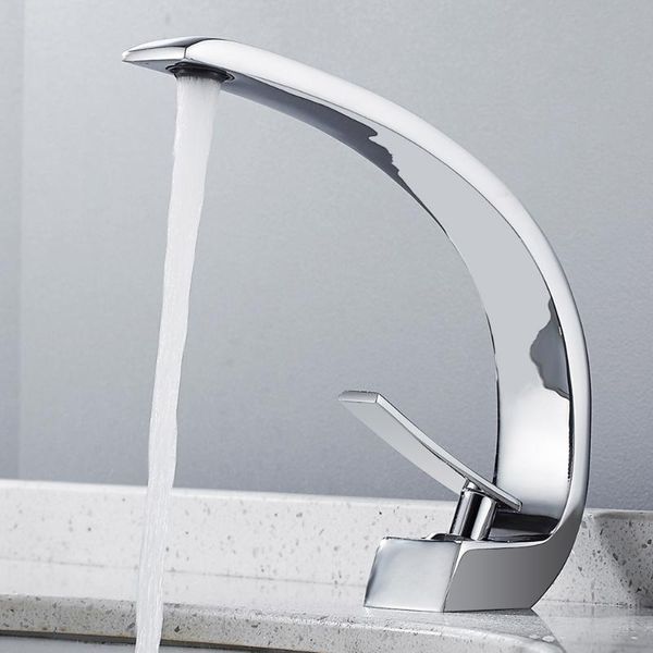 

bathroom faucet brass basin sink faucets single handle water mixer taps waterfall cold and tap