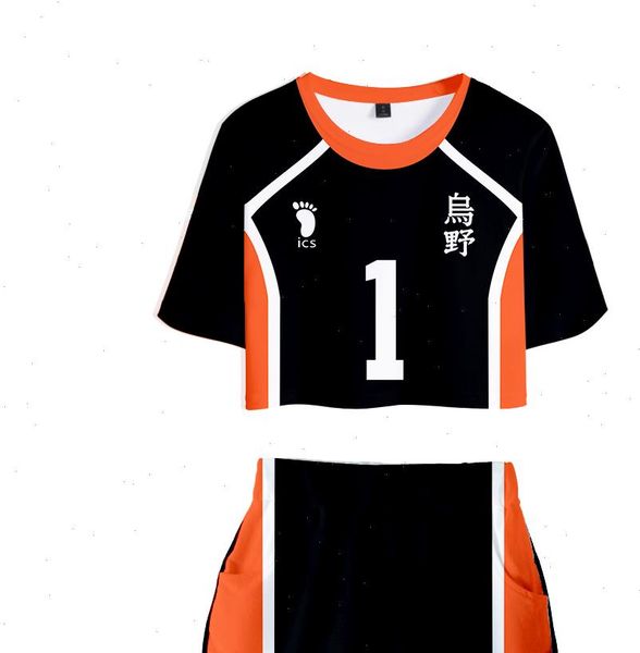 

haikyuu 3d pop summer womens tracksuits soft shorts and t shirts fashion women two piece sets cool print crop top, Gray