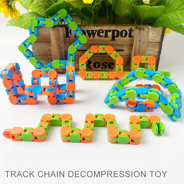 

24 links wacky tracks snake puzzle snap and click sensory fidget toys anxiety stress relief adhd needs educational party keeps fingers busy