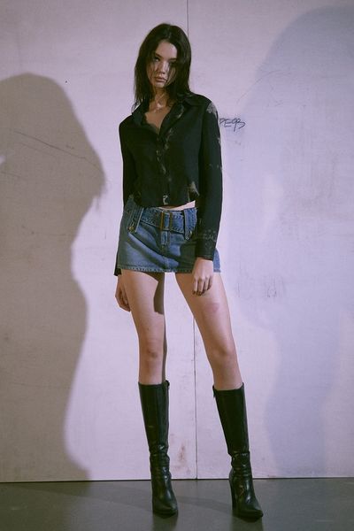 

skirts i'm wide belt casual fashion jewelry denim miniskirt high waist ladies dress up street party nightclub 0cmw, Black
