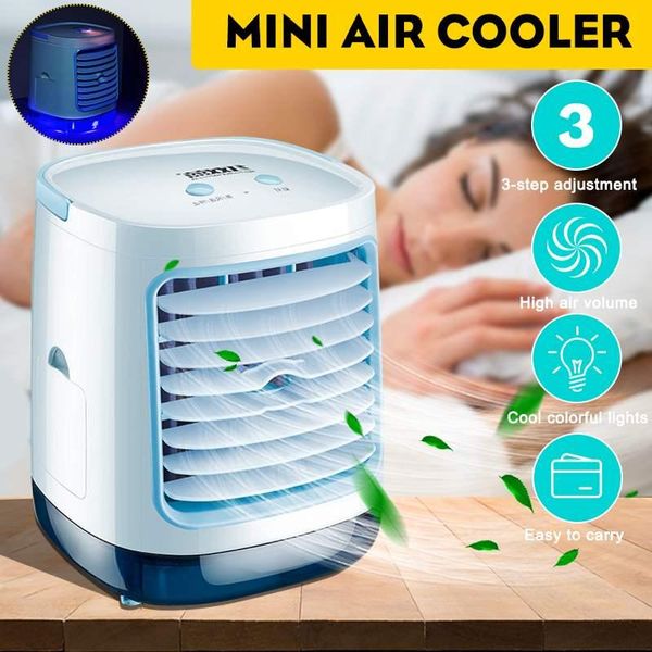 

electric fans 500ml 3 speed adjustable air cooler fan color light conditioner humidifier space purifies cooling home office