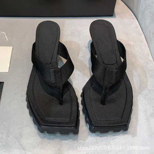 

slippers summer 2021 flip-flops with thin heels and thick soles for women, Black