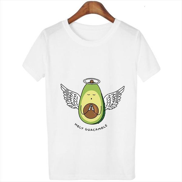 

harajuku summer kawaii avocado vegan mens and womens tumblr casual angel graphic holy guacamole tees women, White;black