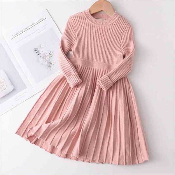 

girls casual fashion christmas party girl dress princess cute outfits sweater knitted vestidos 2 6y, Red;yellow