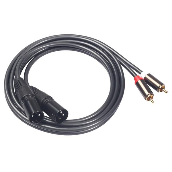 

audio cables & connectors 1.5m 5ft dual rca male to xlr cable 2 plug adapter hifi stereo o extension for microphone speaker