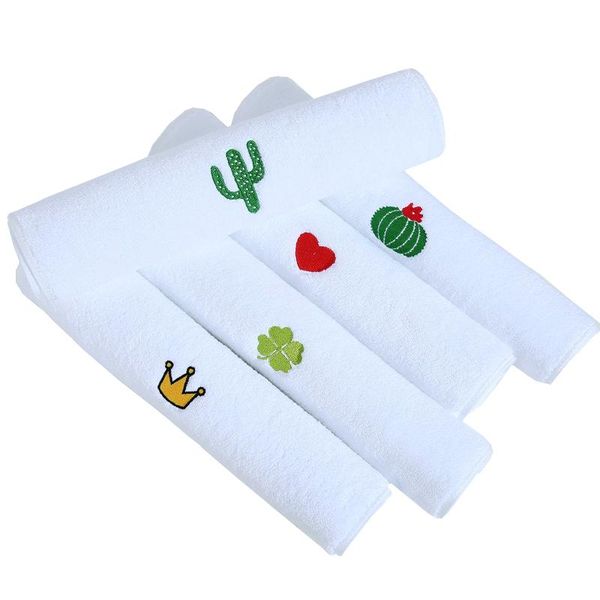 

towel embroidered cotton face 35x75cm jacquard white for home el