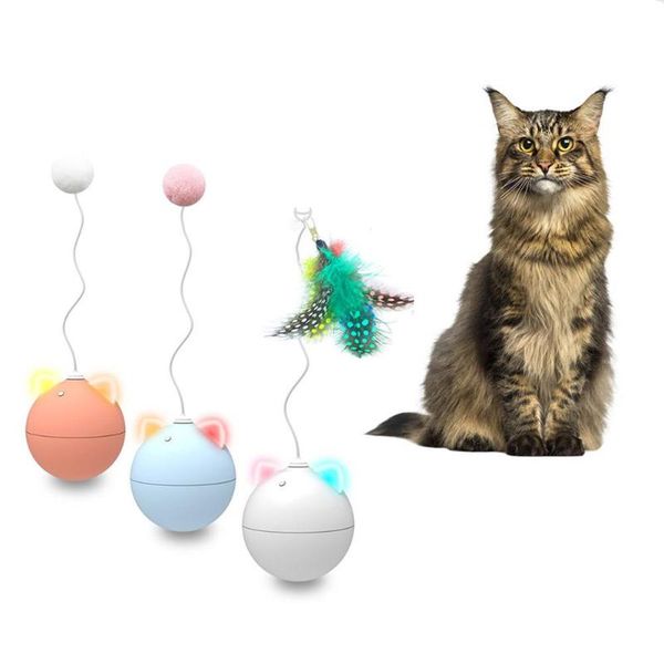 

dog car seat covers pet toy ball robot cat interactive led rolling flash automatic funny rod badminton random movement