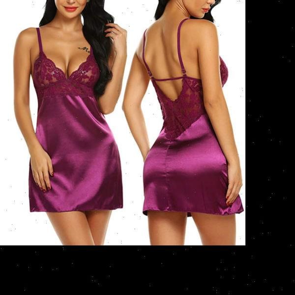 

summer lingerie lace womens sleepwears patchwork robe babydoll nightdress nightgown dress, Black;red