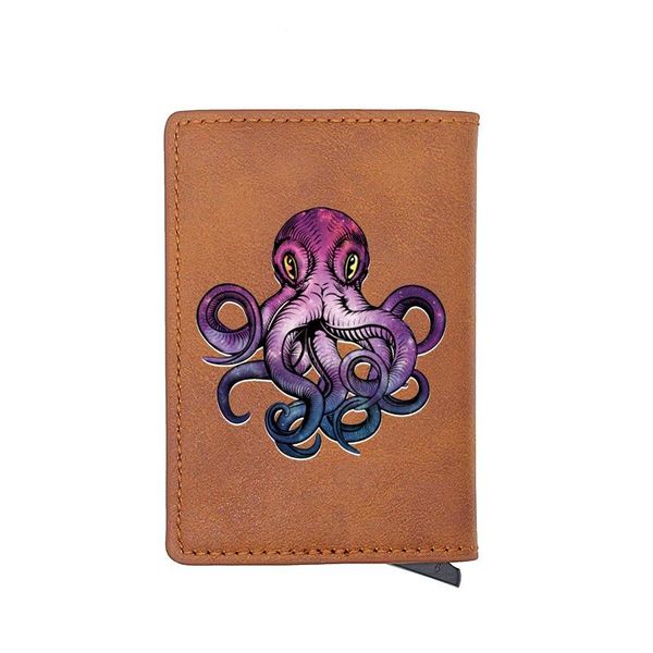 

card holders personality ocs design rfid holder wallet classic men women leather male purses, Brown;gray