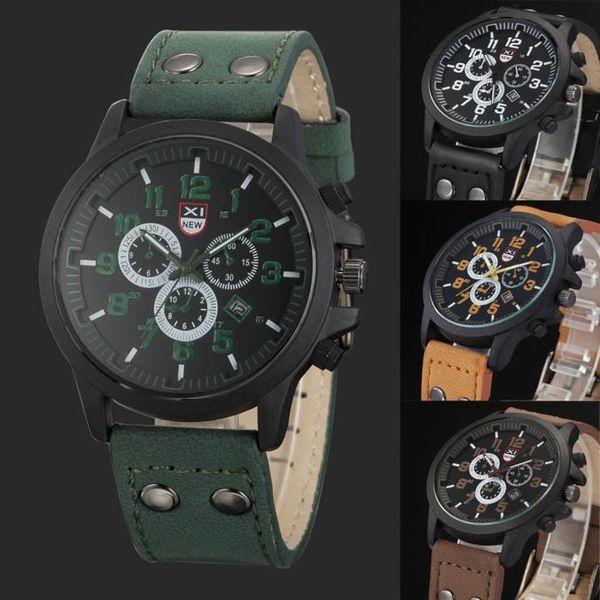

brand men sports watches fashion vintage leather strap men's waterproof led digital watch man military clock relogio masculino@5 wristw, Slivery;brown