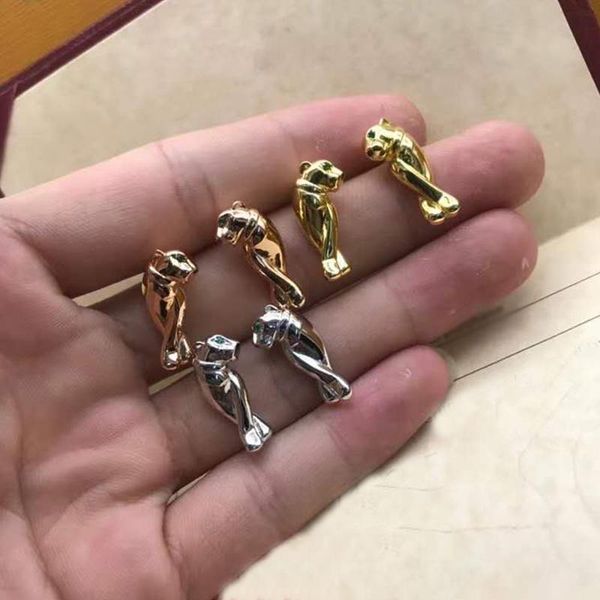 

stud s925 sterling silver earrings for women, charm animal cubic zirconia party high-end jewelry, Golden;silver