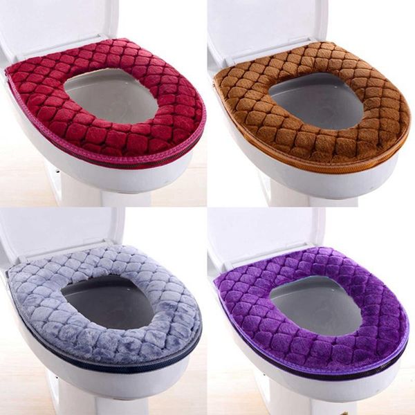 

toilet seat covers 1pcs thickened mat cover pad warm plush winter lid cushion bathroom accessories home supplies