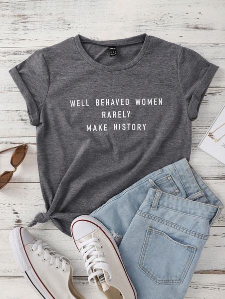 

slogan graphic crew neck tee i6pu#, White