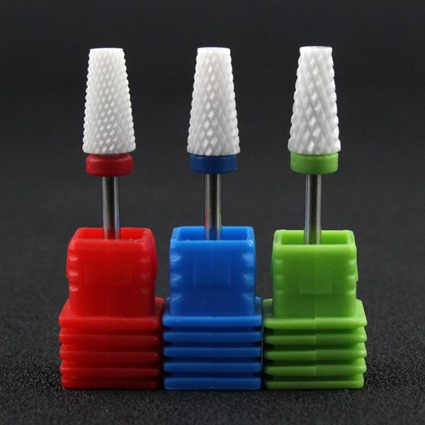 

nail art equipment 1pcs 3/32'' ceramic drill bit umbrella shape uv gel polish remove electric manicure pedicure file tool, Silver